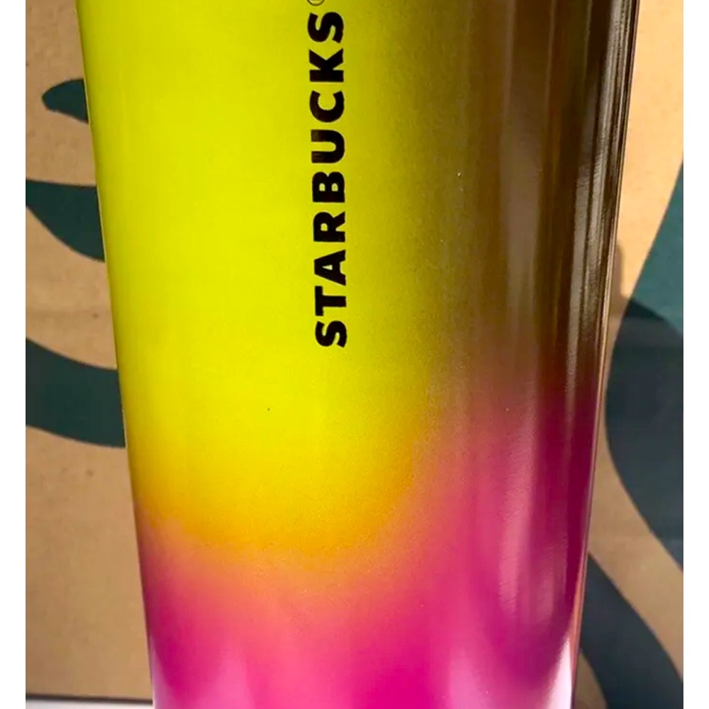 New Starbucks 2022 Fall Pink Yellow Berry Gradient Stainless Venti Tumbler 24oz